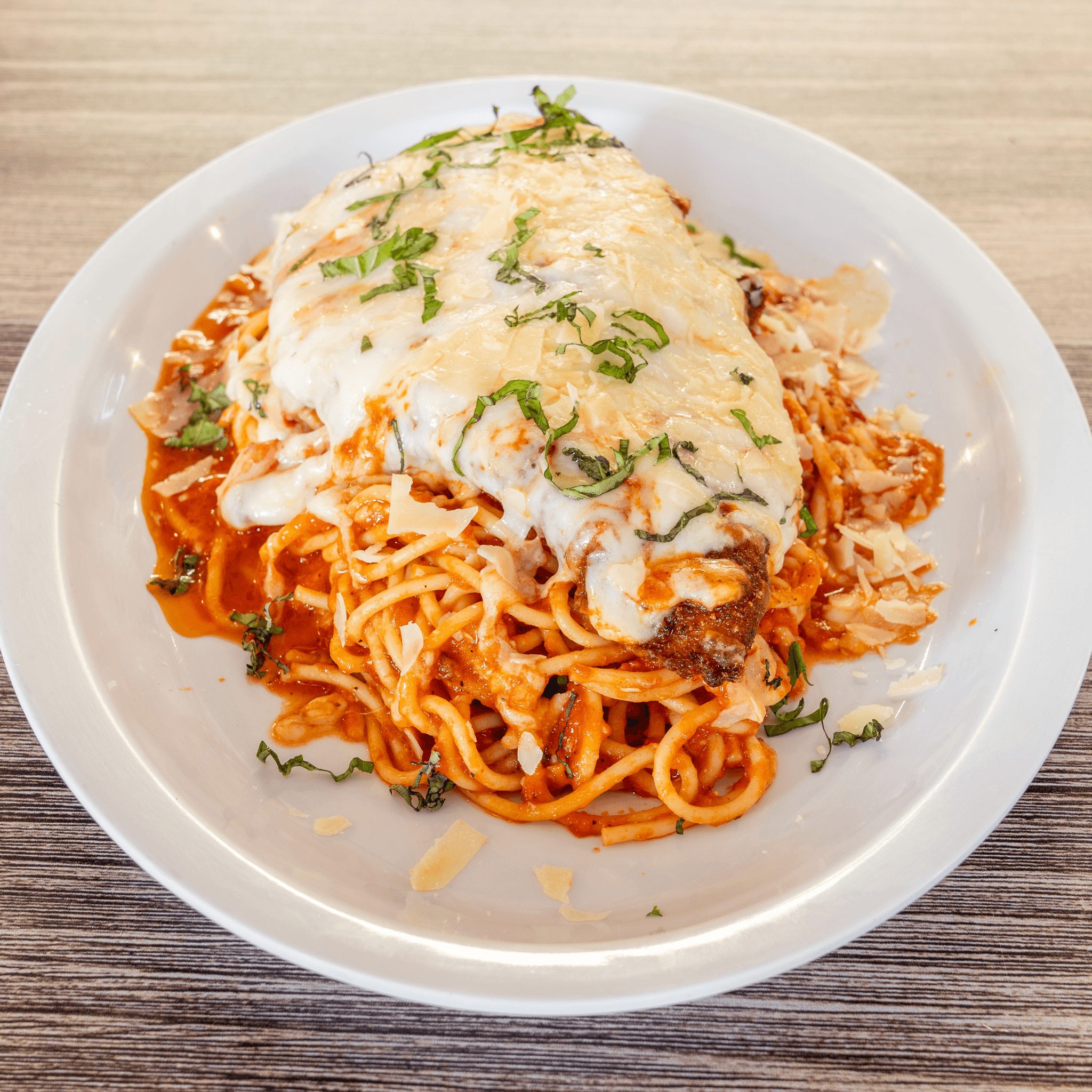 Chicken Parmigiana Pasta.